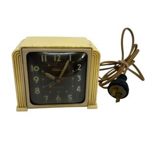 Vintage Telechron “Telalarm Jr” Red-Dot Electric Alarm Clock 7H135 Bakelite